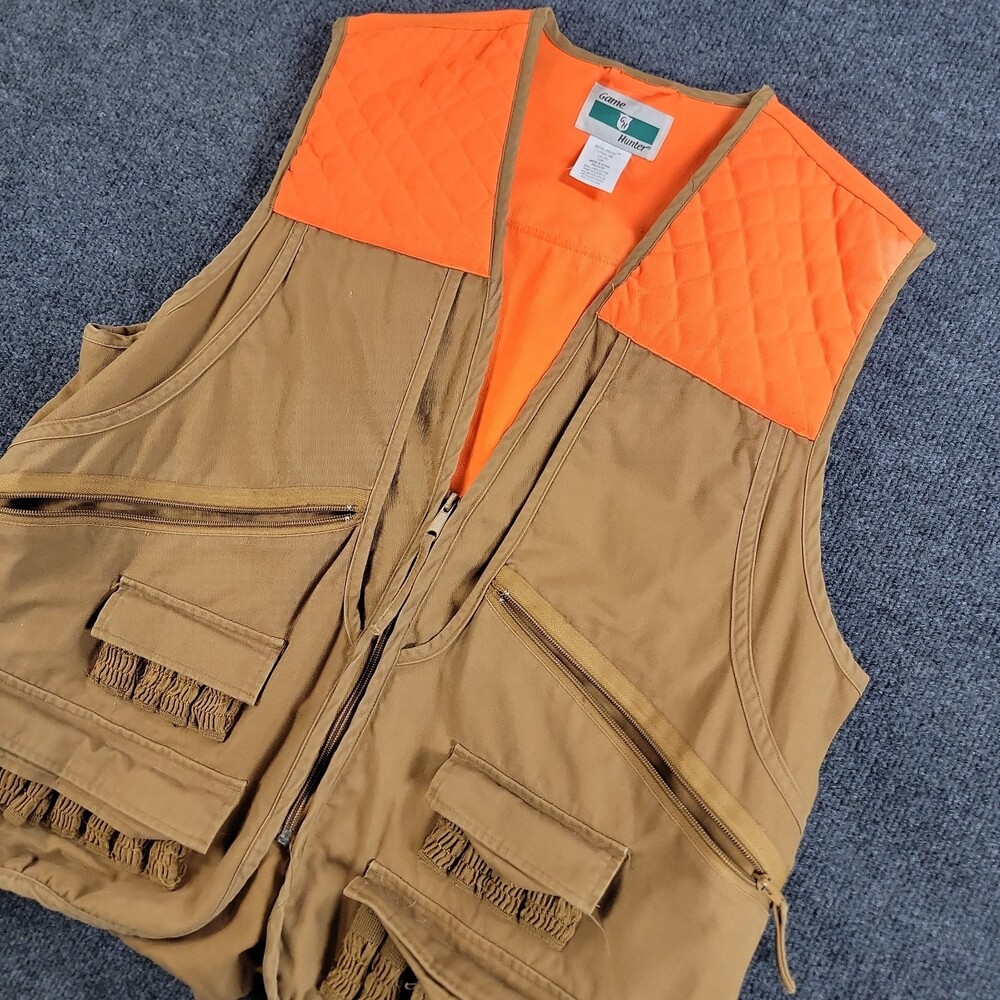 Mens Large Game Hunter Blaze Orange/brown Hunting Vest
